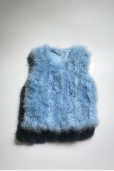 CHALECO PLUMAS DE AVESTRUZ PC-YLM2024-19