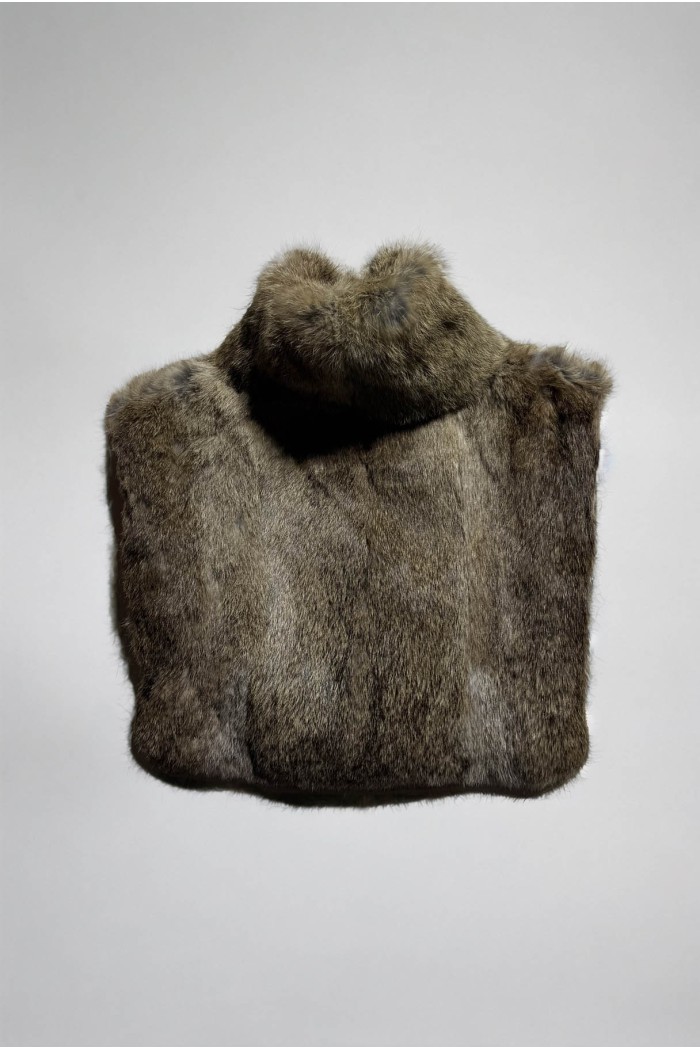 CAPA CORTA DE PELO DE CONEJO NATURAL  PC-LLL5877