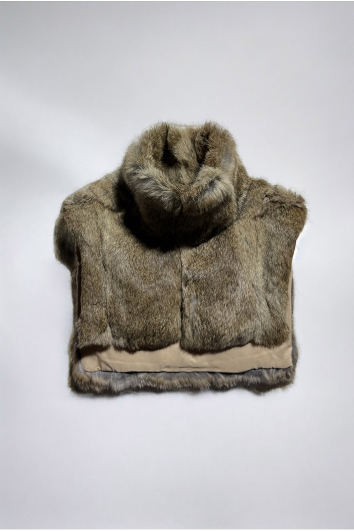 CAPA CORTA DE PELO DE CONEJO NATURAL  PC-LLL5877