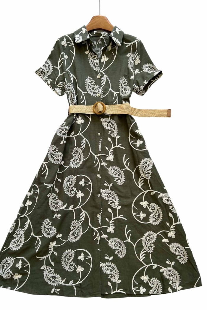 VESTIDO BORDADO TY-993 VERDE