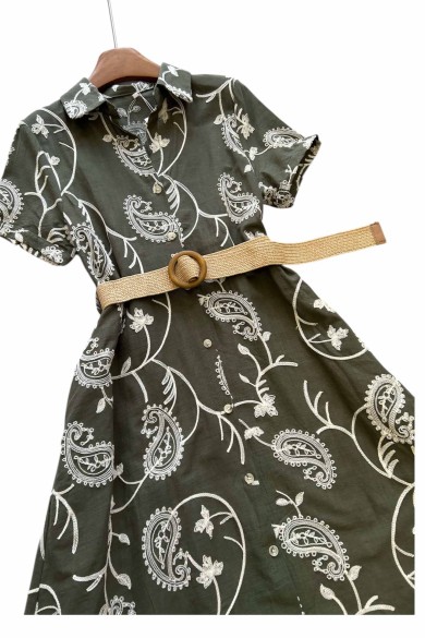 VESTIDO BORDADO TY-993 VERDE