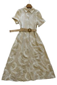 VESTIDO BORDADO TY-997 BEIGE