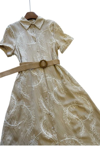 VESTIDO BORDADO TY-997 BEIGE