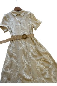 VESTIDO BORDADO TY-997 BEIGE