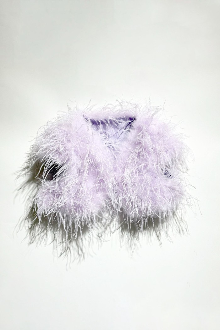 CHALECO CORTO PLUMAS DE AVESTRUZ PC-YLM5835-18