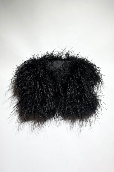 CHALECO CORTO PLUMAS DE AVESTRUZ PC-YLM5835-15