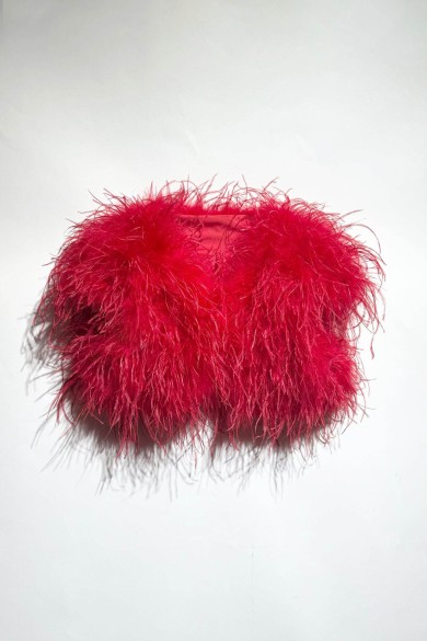 CHALECO CORTO PLUMAS DE AVESTRUZ PC-YLM5835-23