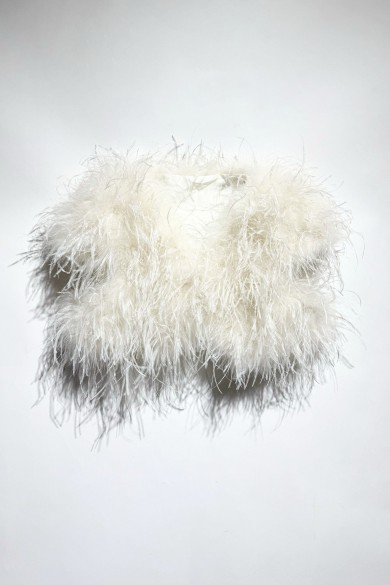 CHALECO CORTO PLUMAS DE AVESTRUZ PC-YLM5835-42