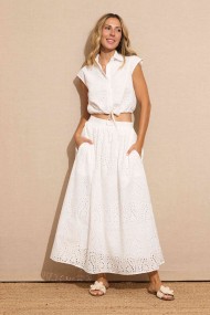 CAMISA VESTIDO CON DISEÑO CALADO FBZMA1338
