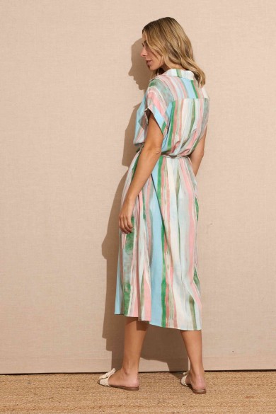 VESTIDO MULTICOLOR DE RAYAS FBZMR22139