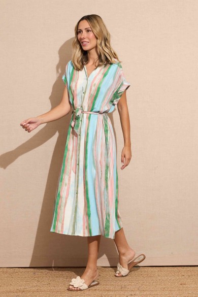VESTIDO MULTICOLOR DE RAYAS FBZMR22139