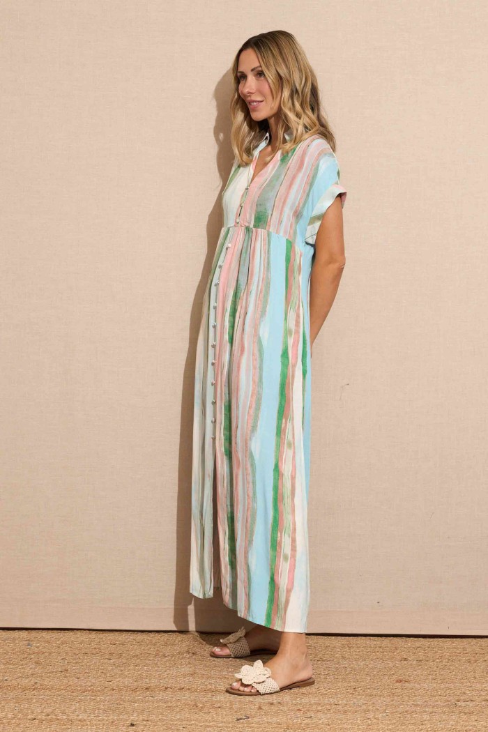 VESTIDO MULTICOLOR DE RAYAS FBZMR22164