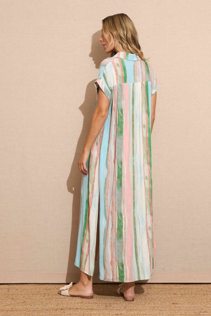 VESTIDO MULTICOLOR DE RAYAS FBZMR22164