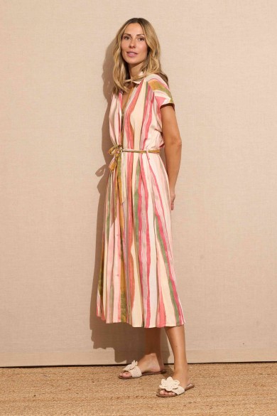 VESTIDO MULTICOLOR DE RAYAS FBZMR22138