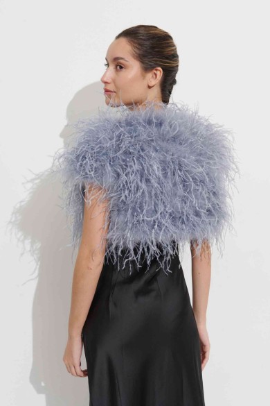 CHALECO CORTO PLUMAS DE AVESTRUZ PC-YLM5835-20