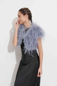 CHALECO CORTO PLUMAS DE AVESTRUZ PC-YLM5835-20