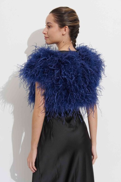 CHALECO CORTO PLUMAS DE AVESTRUZ PC-YLM5835-11