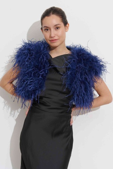 CHALECO CORTO PLUMAS DE AVESTRUZ PC-YLM5835-11