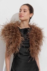 CHALECO CORTO PLUMAS DE AVESTRUZ PC-YLM5835-28