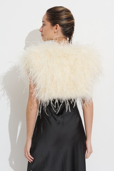 CHALECO CORTO PLUMAS DE AVESTRUZ PC-YLM5835-42