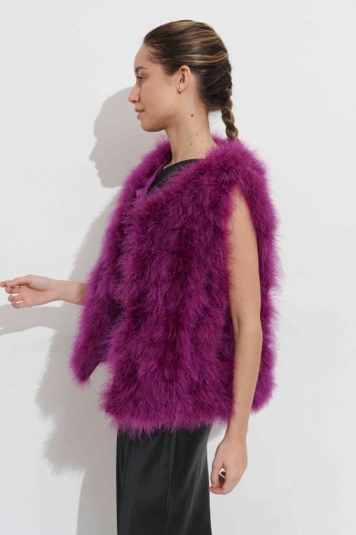 CHALECO PLUMAS DE AVESTRUZ PC-YLM2024-25