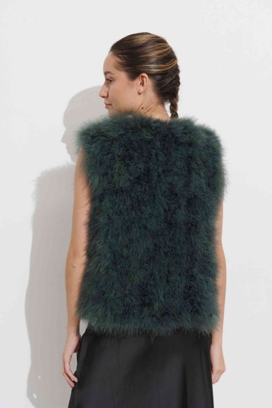 CHALECO PLUMAS DE AVESTRUZ PC-YLM2024-66