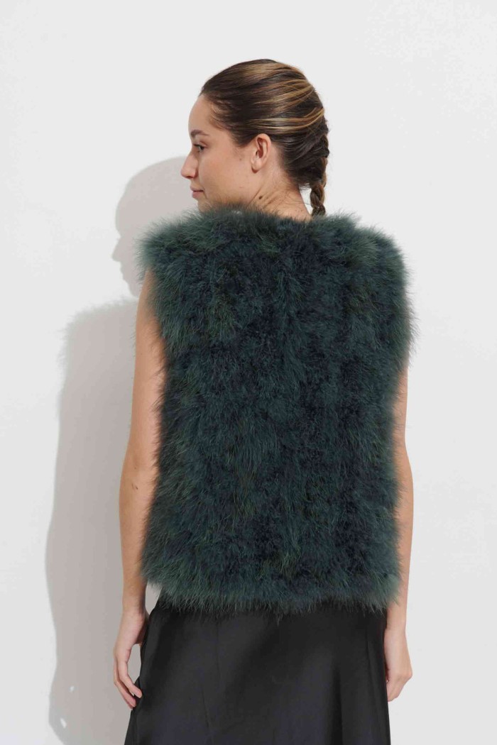 CHALECO PLUMAS DE AVESTRUZ PC-YLM2024-66