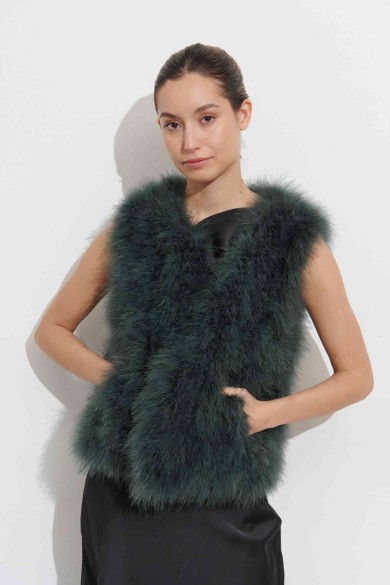 CHALECO PLUMAS DE AVESTRUZ PC-YLM2024-66