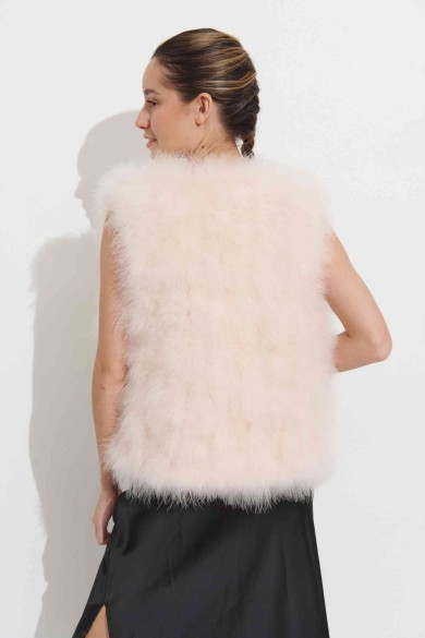 CHALECO PLUMAS DE AVESTRUZ PC-YLM2024-08