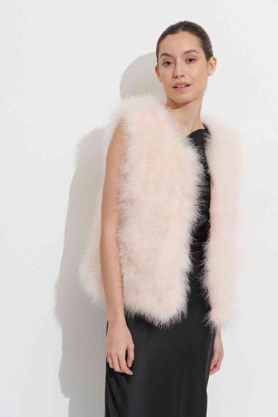 CHALECO PLUMAS DE AVESTRUZ PC-YLM2024-08