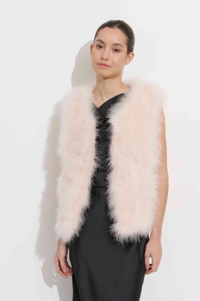 CHALECO PLUMAS DE AVESTRUZ PC-YLM2024-08