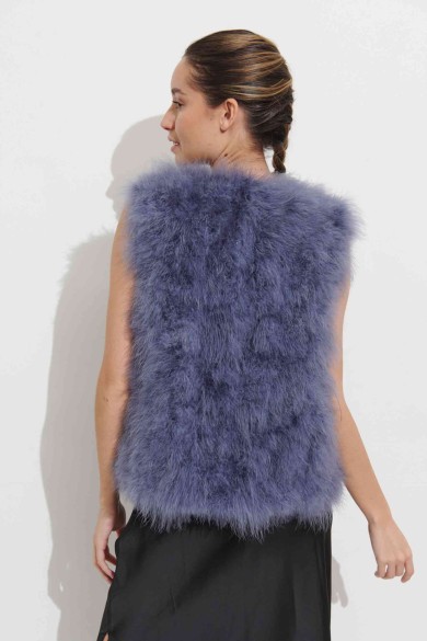 CHALECO PLUMAS DE AVESTRUZ PC-YLM2024-05