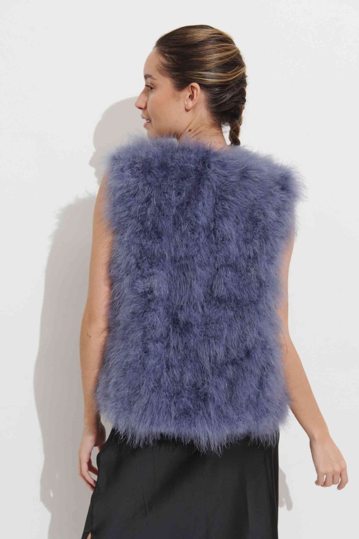 CHALECO PLUMAS DE AVESTRUZ PC-YLM2024-05