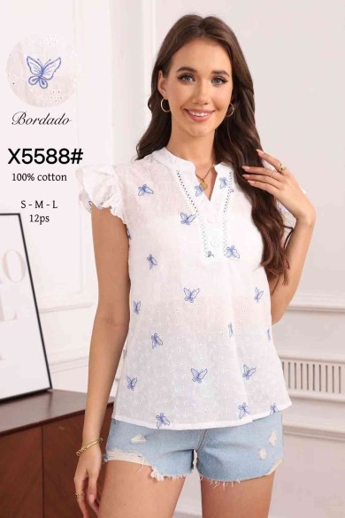 CAMISA BORDADO MARIPOSAS DBT-X5588