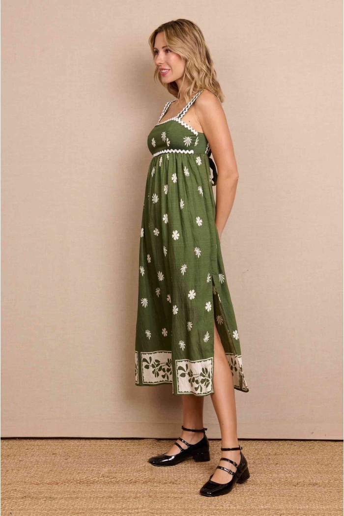 VESTIDO ESTAMPADO VERDE  FBZMR21854