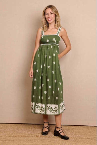VESTIDO ESTAMPADO VERDE  FBZMR21854