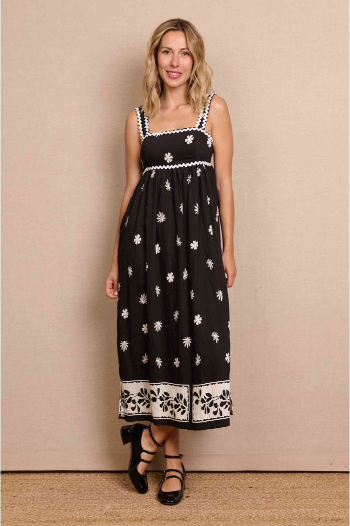 VESTIDO NEGRO ESTAMPADO FBZMR21855
