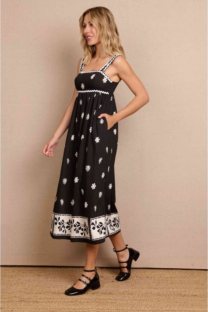 VESTIDO NEGRO ESTAMPADO FBZMR21855