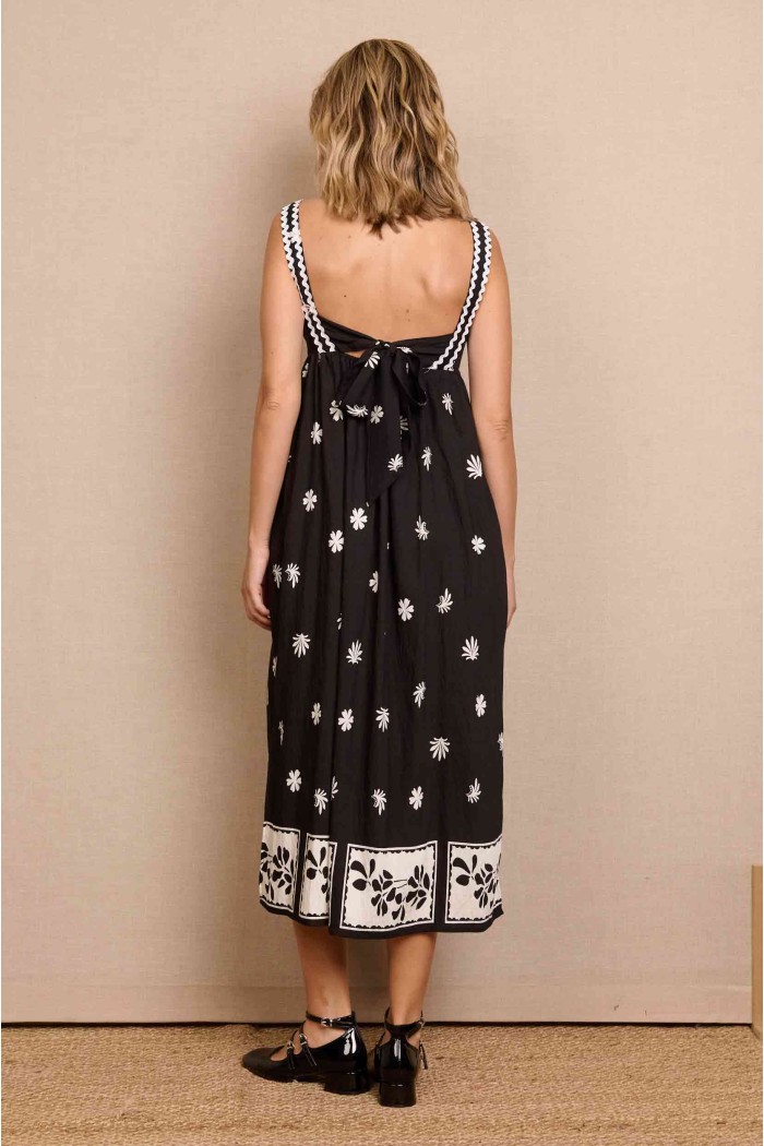 VESTIDO NEGRO ESTAMPADO FBZMR21855