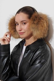 OREJERAS DE PELO DE MARMOTA NATURAL  TB-1658