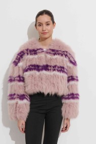 CHAQUETA DE PELO DE ZORRO EN COLORES CONTRASTANTES PC-0202113741