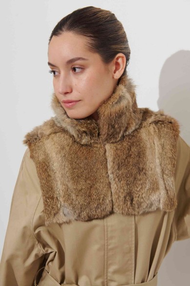 CAPA CORTA DE PELO DE CONEJO NATURAL  PC-LLL5877