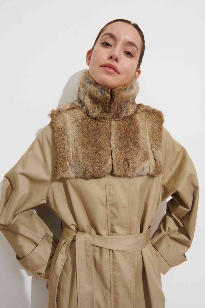 CAPA CORTA DE PELO DE CONEJO NATURAL  PC-LLL5877