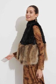 CHALECO PELO CONEJO CON PELO MARMOTA PC-LLL5811-15
