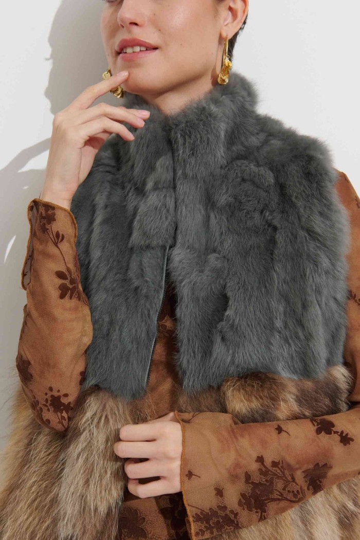 CHALECO PELO CONEJO CON PELO MARMOTA PC-LLL5811-05