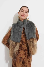 CHALECO PELO CONEJO CON PELO MARMOTA PC-LLL5811-05