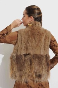 CHALECO PELO CONEJO CON PELO MARMOTA PC-LLL5811-03-L