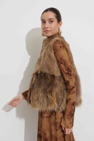 CHALECO PELO CONEJO CON PELO MARMOTA PC-LLL5811-03-L