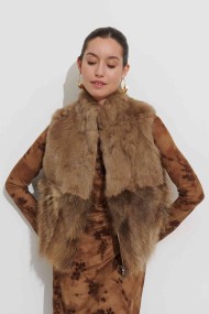 CHALECO PELO CONEJO CON PELO MARMOTA PC-LLL5811-03-L