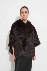 CHAQUETA CORTA CON CAPUCHA DE PELO DE CONEJO PC-LLL5897